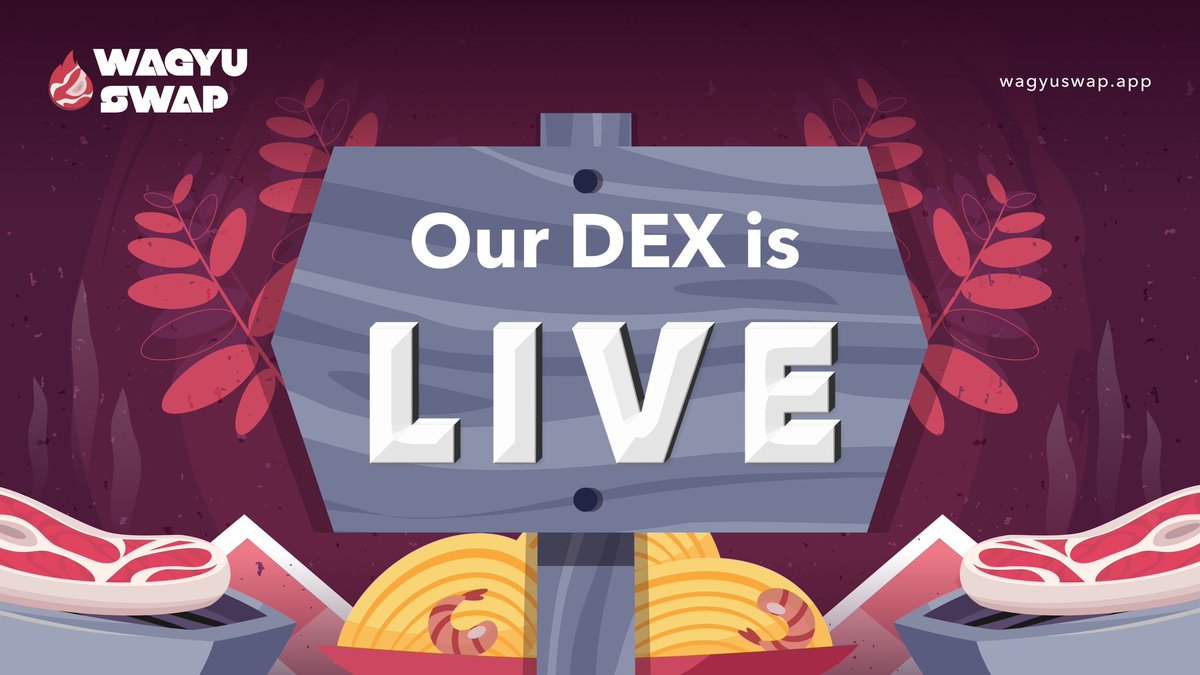 WagyuSwap_app's tweet photo. Dinner is served 👨‍🍳🥩

The first decentralize exchange on Velas network is now live! Farm, trade and steak away! 

https://t.co/JQgaXHwNZF https://t.co/rh303BTDTF