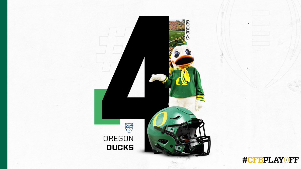 November 2️⃣ #CFBPlayoff Selection Committee Rankings 🏈🏆

4️⃣. Oregon // <a href="/oregonfootball/">Oregon Football</a> // #GoDucks