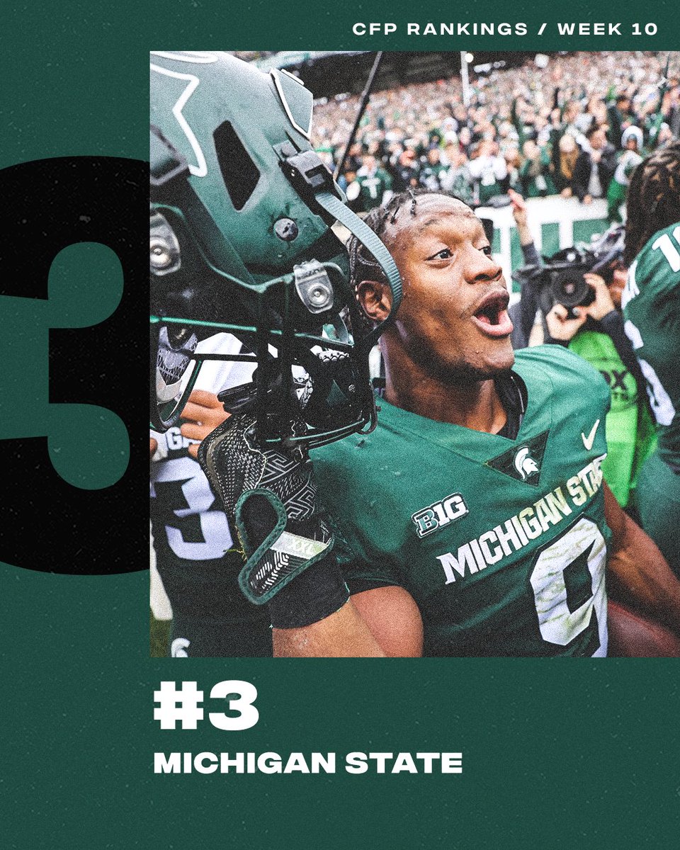 espn's tweet photo. The Spartans sit at No. 3️⃣

@MSU_Football | #CFBPlayoff https://t.co/4lghj4VGH2