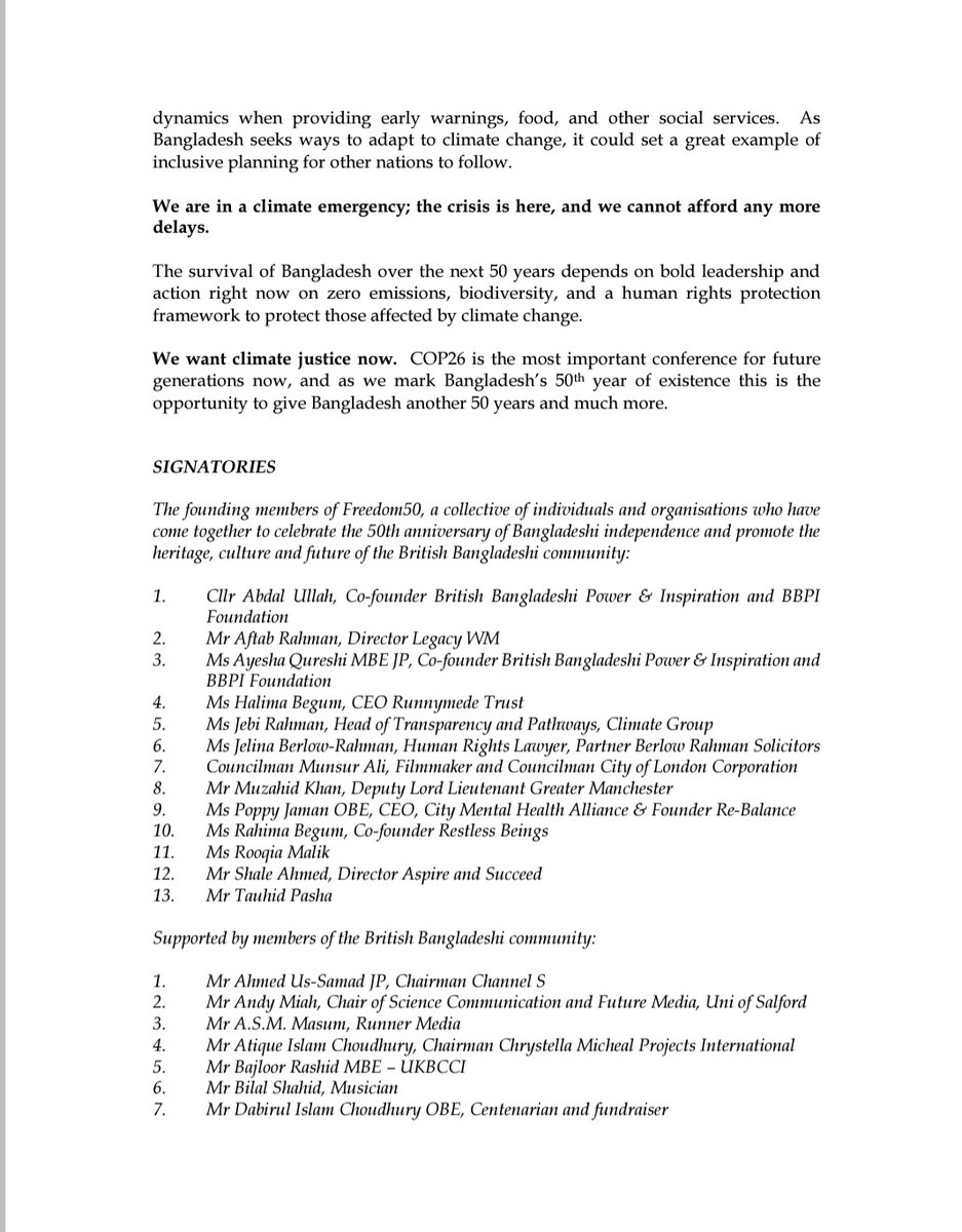 AbdalUllah's tweet photo. Thank you @FoysolChoudhury for delivering the @bbcop26 letter directly to the PM of Bangladesh. British Bangladeshi community is dedicated to playing our part to address climate change.
@bbpi100 @Freedom5016 @re_balance_org @LegacyWM1
#BBCOP26 #FREEDOM50 #Binspired #Cop26 https://t.co/bXrKVkf4Mm