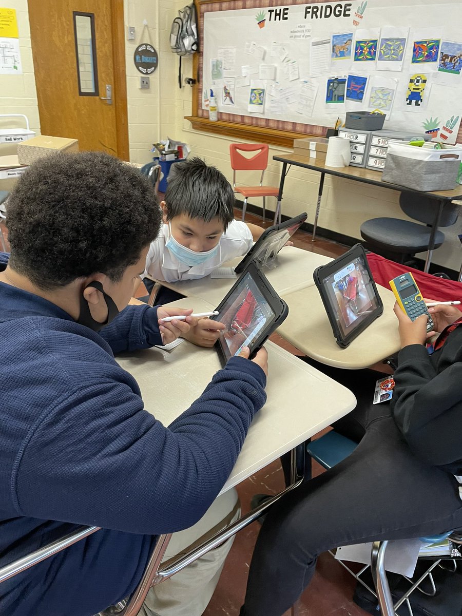 katie_strickert's tweet photo. Students used iPads to measure rectangular prisms and Apple Pencil to mark up photos to show their computational skills! Magic! #digitalpromise #vils #wpsproud https://t.co/j9qvA8j7d3