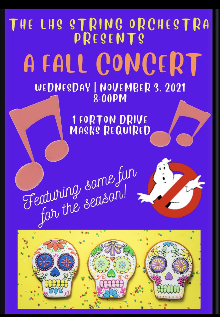 We are excited to invite you to our first concert in the LHS auditorium since December 2019.  Join us tomorrow, 11/3 at 8pm to see the LHS String Orchestra and Swingin’ Strings @LCSDSuper @LCSDLHSPrinc <a href="/LancasterCSD/">Lancaster Schools</a>