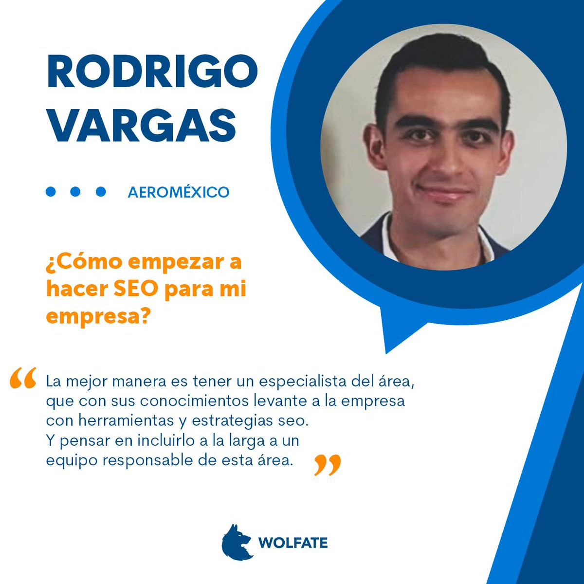 WolfateAgency's tweet photo. Rodrigo Vargas, SEO en Aeroméxico, comparte que para empezar a hacer SEO para una empresa se necesita un especialista en el área que pueda levantar a la empresa con sus conocimientos, herramientas y estrategias SEO. Lee su aportación completa en: https://t.co/tEnxiMdm0T https://t.co/LdwkslPQDV