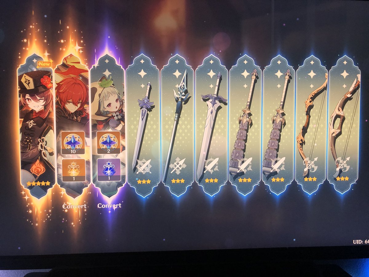 ayegallah's tweet photo. Yessah if it ain’t the best pull of my life #GenshinImpact #HuTao #Diluc https://t.co/fS1QiCUcdw