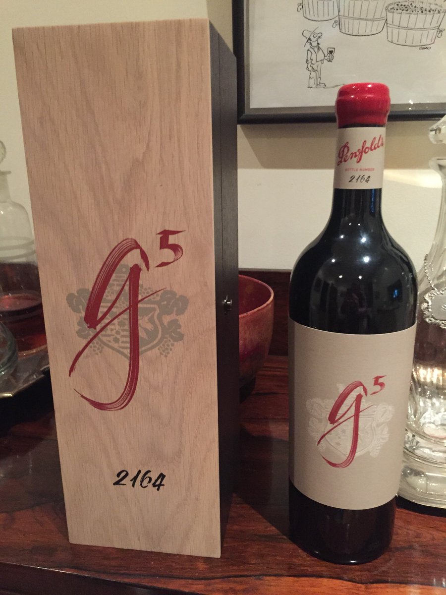 CharlesGent's tweet photo. Not content with blending across regions, Peter Gago and the Penfolds crew are now blending in time. The new g5, in which five vintages of Grange cosy up, is a marvel. And very expensive. https://t.co/16AKegqDSh
