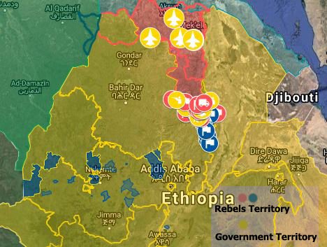 AyhamMaqdissi's tweet photo. Control map in Ethiopia after tigrayan forces have seized more grounds toward Addis Ababa. 
#COP26 #COP26Glasgow #MUFC #mufcdk #KohLantaLaLegende #DynamoBarca #Crypto #Halloween #halloween2021 #Ethiopia #Tigray #AddisAbaba #ATAMUN https://t.co/RsQyoKFbyl