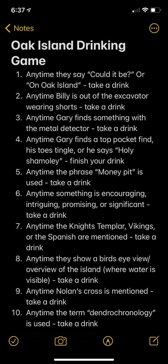 Can’t wait for the season premiere tonight of The Curse of Oak Island! Time for our favorite drinking game👌🏻Bottoms up everyone🍻 <a href="/ChrismanAshley/">Ashley Chrisman</a> <a href="/CurseOfOak/">Curse of Oak Island</a>