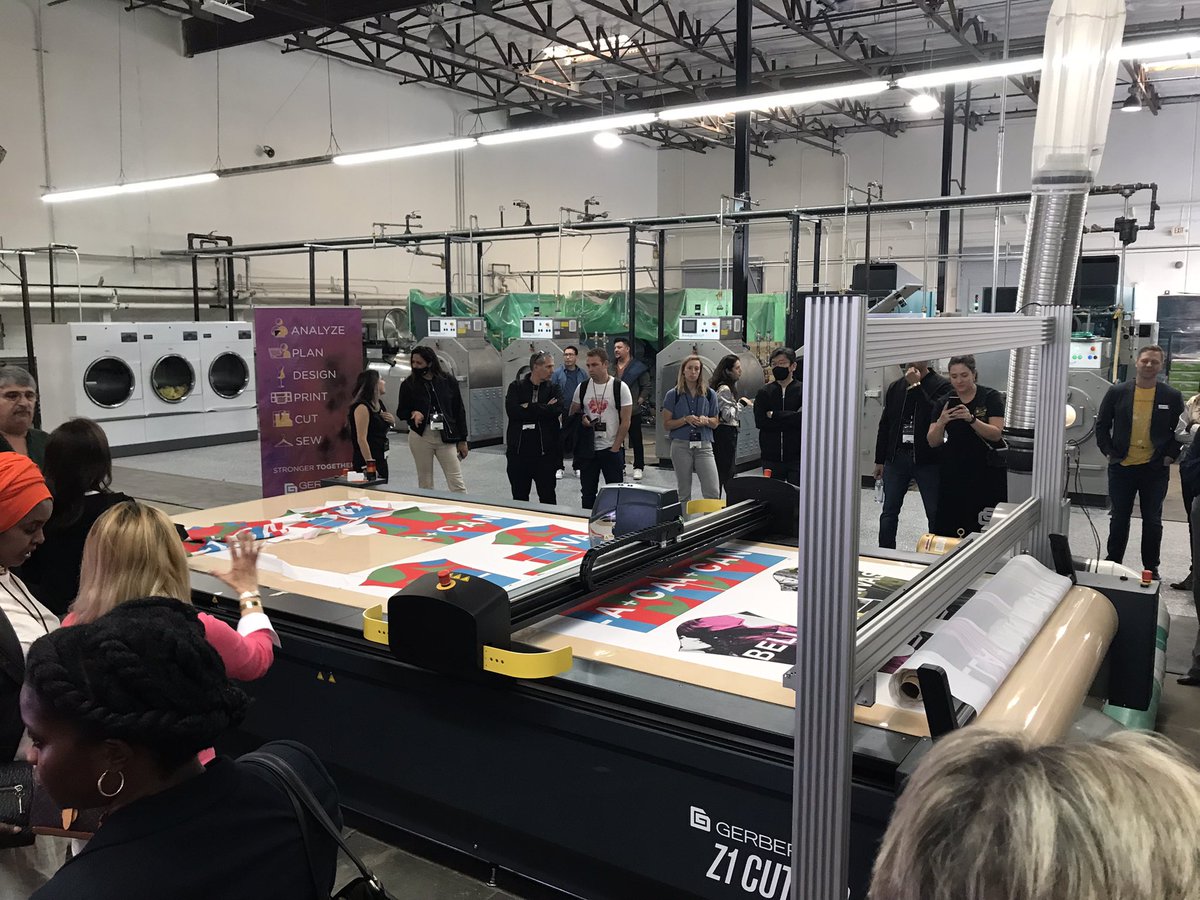 kornitdigital's tweet image. World-class cutting technology from @GerberTech complements Kornit’s #sustainable print systems for an efficient, consolidated EcoFactory production experience. #Kornitfashionweek
