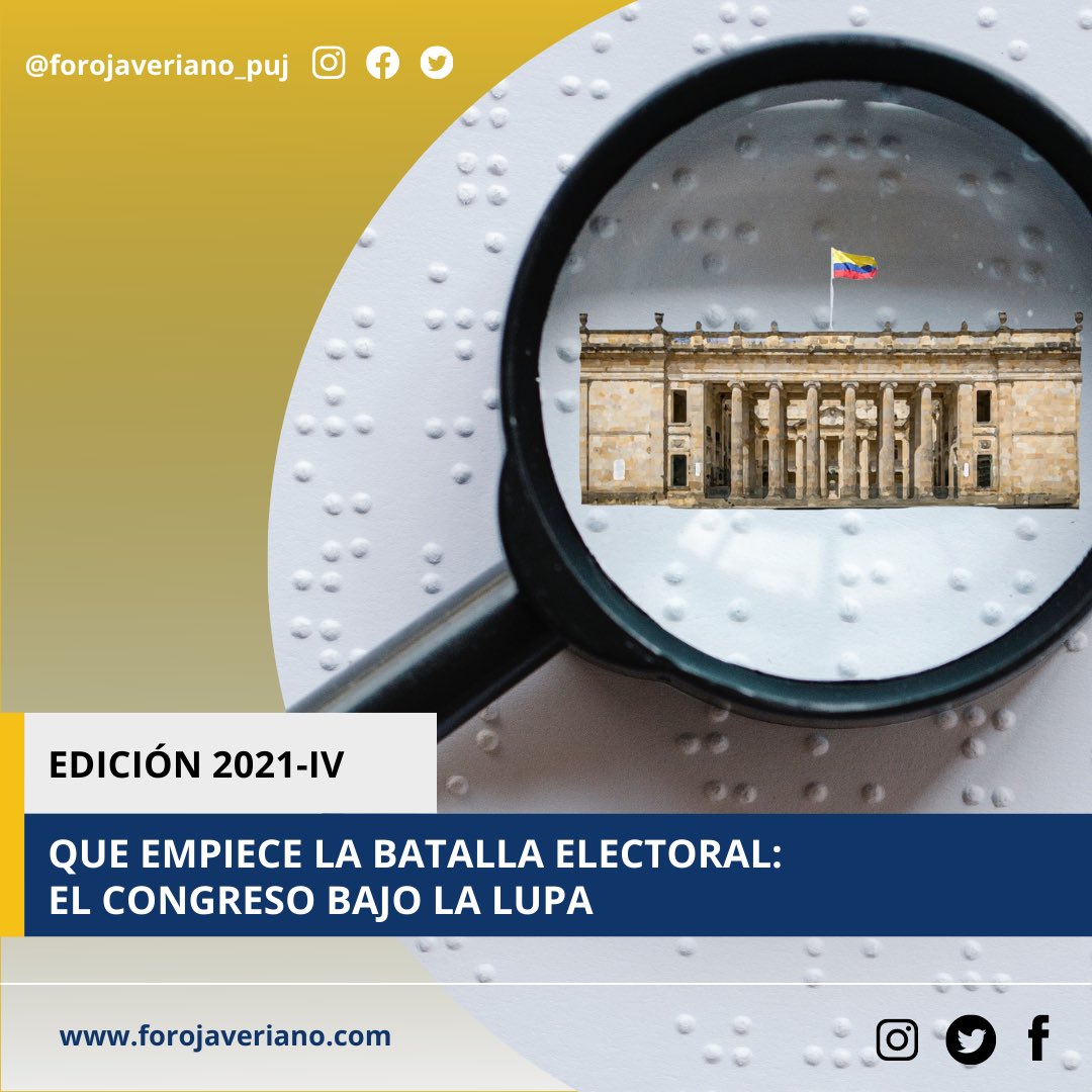 ForoJaveriano's tweet photo. Edición-IV: Que empiece la batalla electoral: el Congreso bajo la lupa 📰 

Nueva y última edición del 2021 🙌🏼

Disponible n el siguiente link: https://t.co/du6U1YD3xF https://t.co/Fuext27AqC