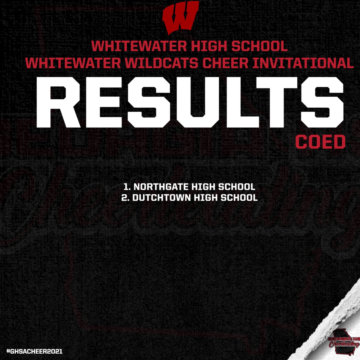 GeorgiaHSCheer's tweet photo. Results from Whitewater on 10/30
#ghsacheer2021 3/3 https://t.co/iZ8aMEvs96