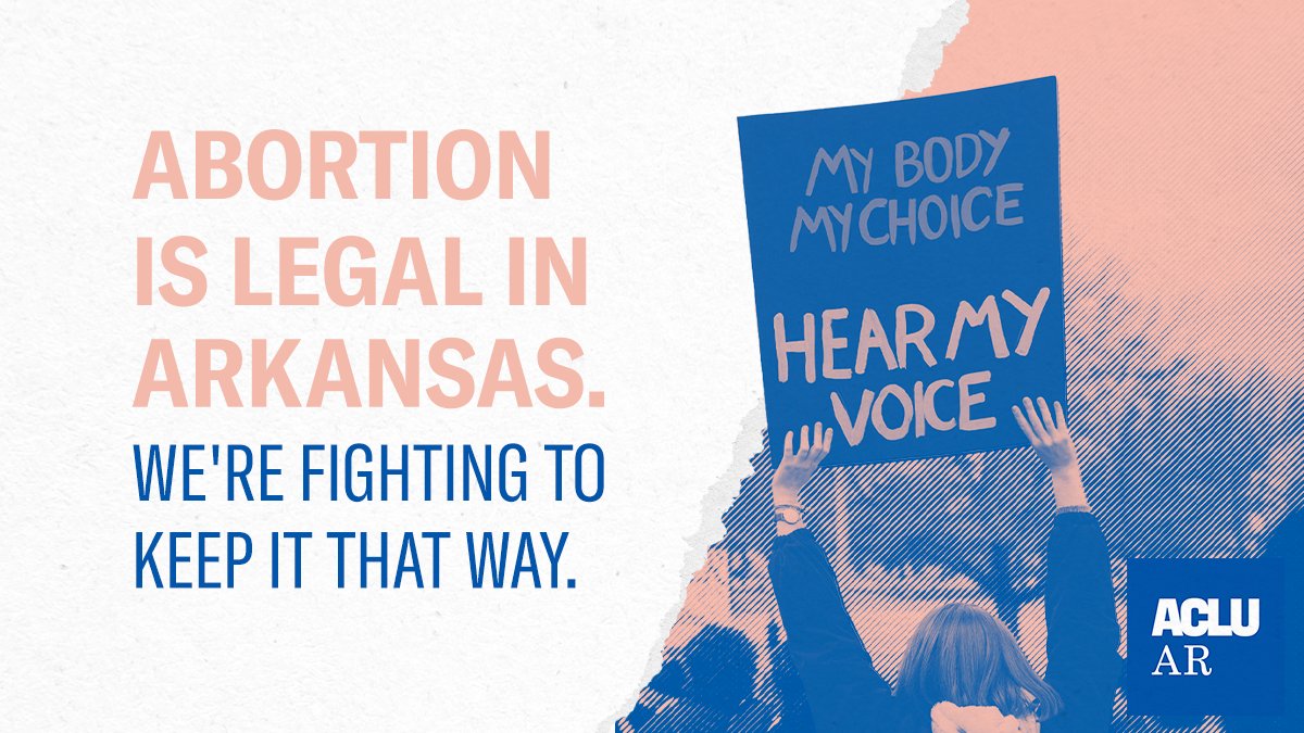 ArkansasACLU's tweet photo. SB8 is having a devastating impact on our neighbors to the South. And let's be clear: it isn't preventing abortions. It's just making them harder and less safe.
We cannot and will not let politicians force people to carry pregnancies against their will. #StopSB8 https://t.co/iGO2mZG70D