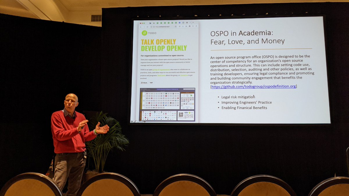 debbryant's tweet photo. Standing up an Open Source Program Office in a university draws on different motivations than private industry yet share common goals in engaging #oss community. #ospo #opensource https://t.co/0xPVJNVROK