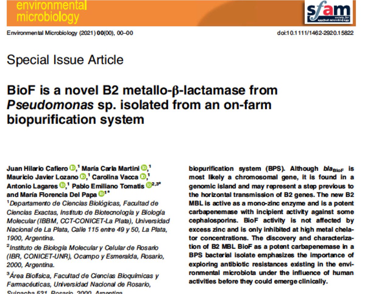 Pablo E. Tomatis (@pabloetomatis) on Twitter photo Finally😃!! My first corresponding author paper📜 is out in a Special Issue in Environmental Microbiology🦠. Great collaboration with Flor Del Papa <a href="/BiolUnlp/">Departamento de Ciencias Biológicas|Exactas|UNLP</a> <a href="/lab_vila/">VilaLabRosario</a> <a href="/IBR_CONICET/">IBR</a> <a href="/fbioyfunr/">FBIOyF UNR Facultad Cs Bioquímicas y Farmacéuticas</a> pubmed.ncbi.nlm.nih.gov/34725905/ Finally😃!! My first corresponding author paper📜 is out in a Special Issue in Environmental Microbiology🦠. Great collaboration with Flor Del Papa <a href="/BiolUnlp/">Departamento de Ciencias Biológicas|Exactas|UNLP</a> <a href="/lab_vila/">VilaLabRosario</a> <a href="/IBR_CONICET/">IBR</a> <a href="/fbioyfunr/">FBIOyF UNR Facultad Cs Bioquímicas y Farmacéuticas</a> pubmed.ncbi.nlm.nih.gov/34725905/
