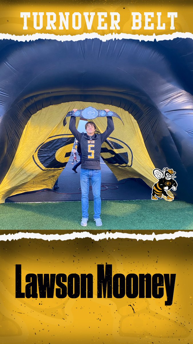 FightinHornetFB's tweet image. your Turnover Belt Champion is BACK!

After a big district game performance, Lawson Mooney takes it home this week. 

#HFND
#RepTheG