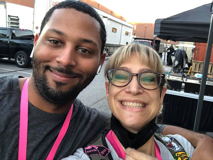 scrnwriterchic's tweet photo. DAY 7:  Remember the sweet guy on the spectrum that I got a job in the show? Well this is him! I'm so happy he's having a great time on set. There is nothing like watching his face light up with joy. I'm so proud of him! #InclusionInFilm #InclusionIsPossible #SetLife https://t.co/7vf8y33eef