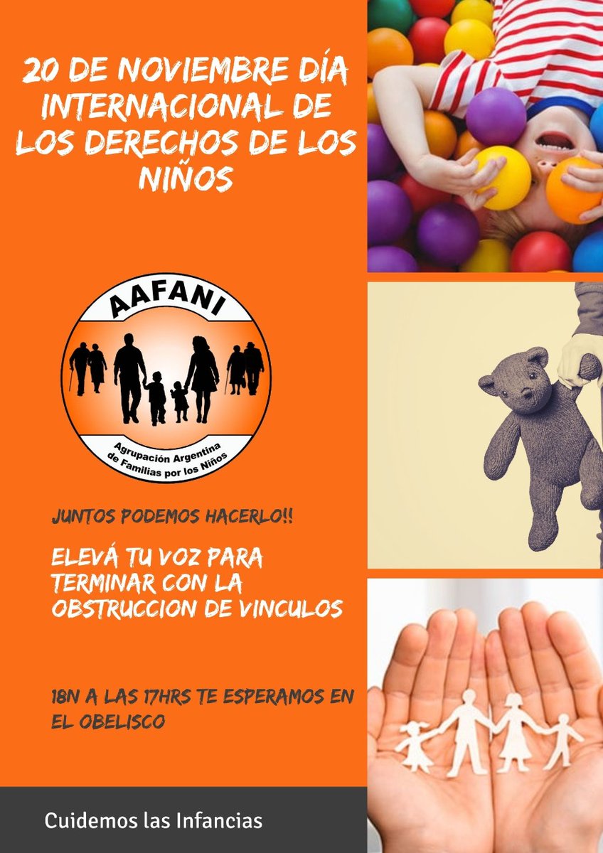 AAFANI_Arg's tweet photo. El 20 de noviembre de 1959 la Asamblea General de Naciones Unidas aprobó la Declaración de los Derechos del Niño y el 20 de noviembre de 1989 el mismo organismo aprobó la Convención sobre los Derechos de Niñas, Niños y Adolescentes, https://t.co/lfni2WnI3A