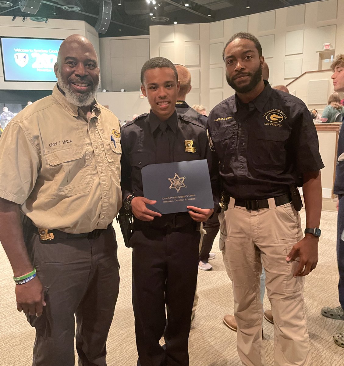 Congratulations to Ofc. J. Levy on his graduation today from the Caddo Parish Sheriff’s Office Training Academy. #ProtectTheG #GramFam