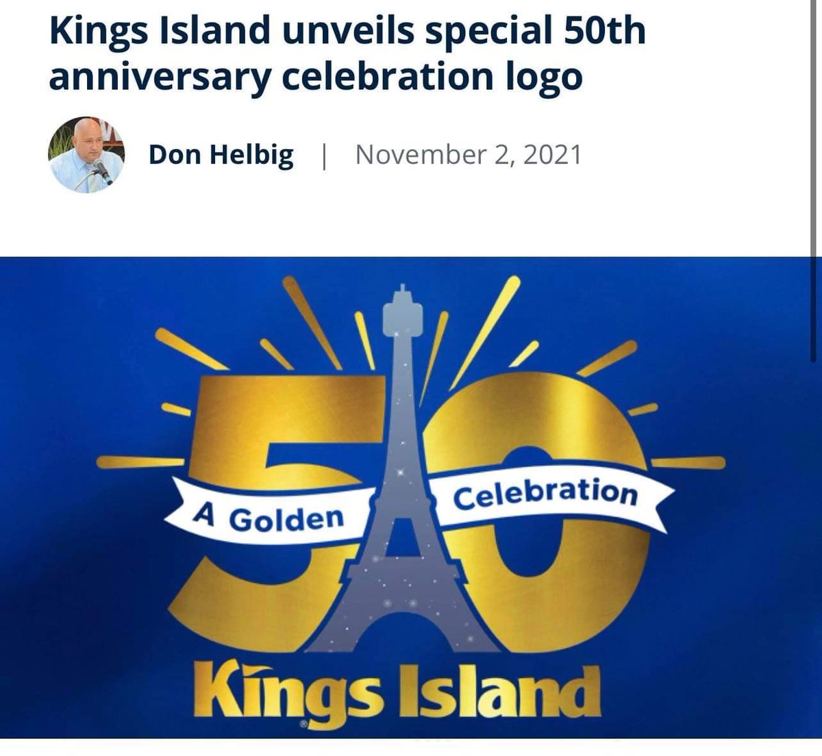BuckeyeCoaster's tweet photo. The 50th Anniversary Celebration Logo & details about those rides being painted at @KingsIslandPR unveiled today on the #KIBlog! #KingsIsland https://t.co/VbAUebxTi3