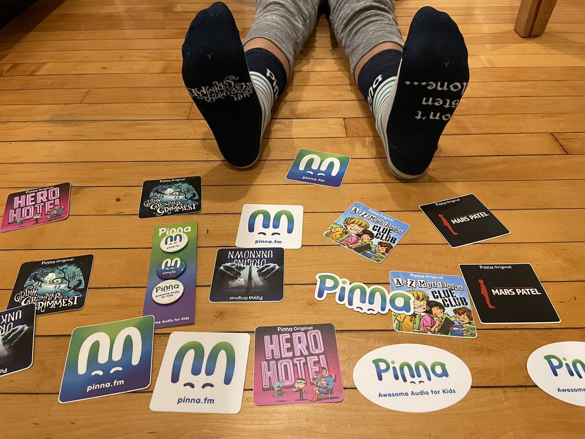 skiptomylouisa's tweet photo. Working in ed tech, I have a lot of opinions about kids media. @PinnaAudio is very well done and has sparked lots of family inside jokes, def a success criteria in my book. So I was just as excited as the kids about the swag that arrived today!! #swagsocks #somanystickers https://t.co/60eAiB2KBr