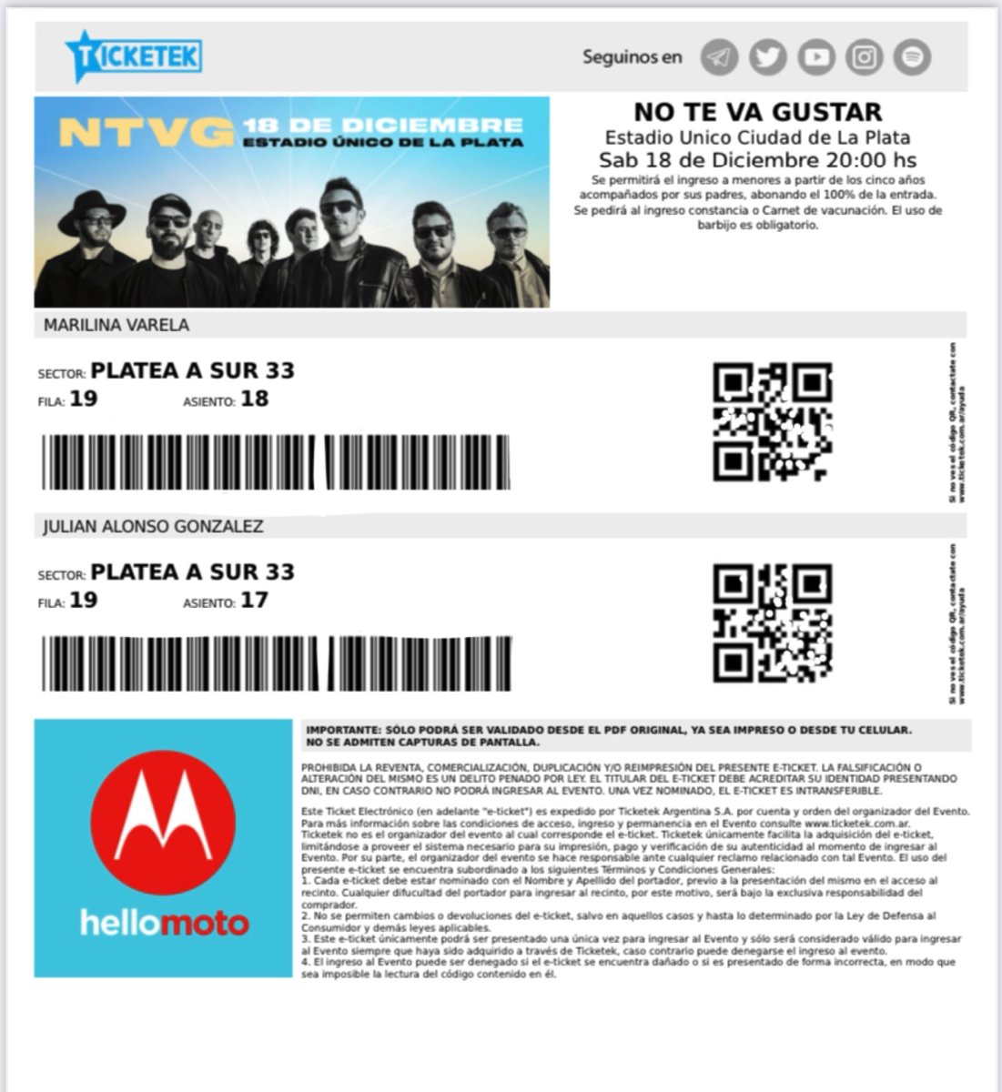 MarilinaVarela's tweet photo. Hola @ntvgoficial yo ya tengo entradas para La Plata 🥳 Gracias @Polacrin11 ♥️ #manijaquien https://t.co/Ywpkw2hpWV