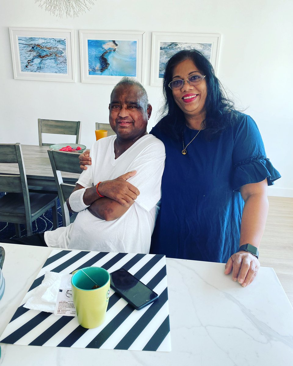 avasheart's tweet photo. Meet Shinee and her husband, Vijitha Samaratunga, who just arrived at Ava’s House. He had a heart and kidney transplant, and she’s preparing food for us all. Might I add, she’s an amazing cook! Welcome them in the comments below! ❤️💜 https://t.co/JQ4LeH5mkb