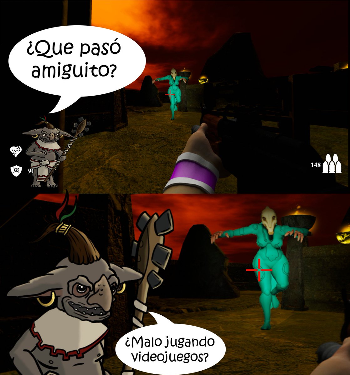 SoftwareReef's tweet photo. Si Xibalba se les hace difícil, pues es el punto del juego. ¿Quieren pasarlo? Baja la dificultad o GIT GUD.

#videogames #videojuegos #indiegame #Steam #GutGud #TryHard #BoomerShooter #FirstPersonShooter https://t.co/cJA84FZDUi