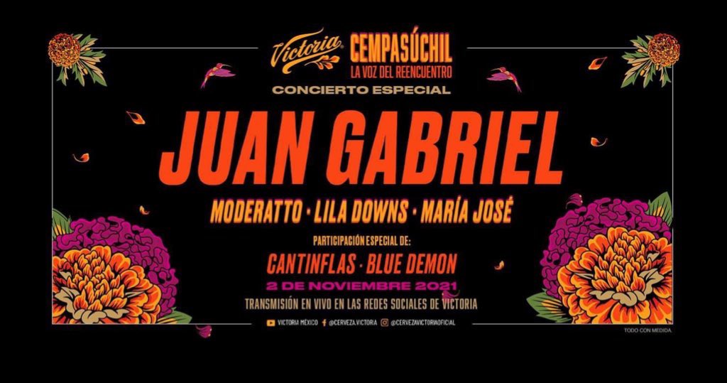 Estamos a unas horas de #LaVozDelReencuentro, un concierto muy especial de <a href="/VictoriaMX/">Cerveza Victoria</a> producido en un escenario 3D con tecnología XR y Deepfake para traer a la vida a los que están en el más allá 🌼💀
 
2 de noviembre 2021 - 22hrs 
A través de redes sociales de <a href="/VictoriaMX/">Cerveza Victoria</a>