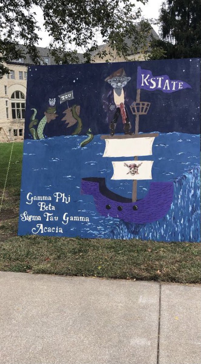 SigTauKState's tweet photo. HOMECOMING WINNERS!! 🏆

Last week, we won Homecoming with our amazing partners @gphi_at_kstate and @KState_Acacia !! 🏴‍☠️

#SigTau #KState @IFCatKState https://t.co/hcMDeGxFBi
