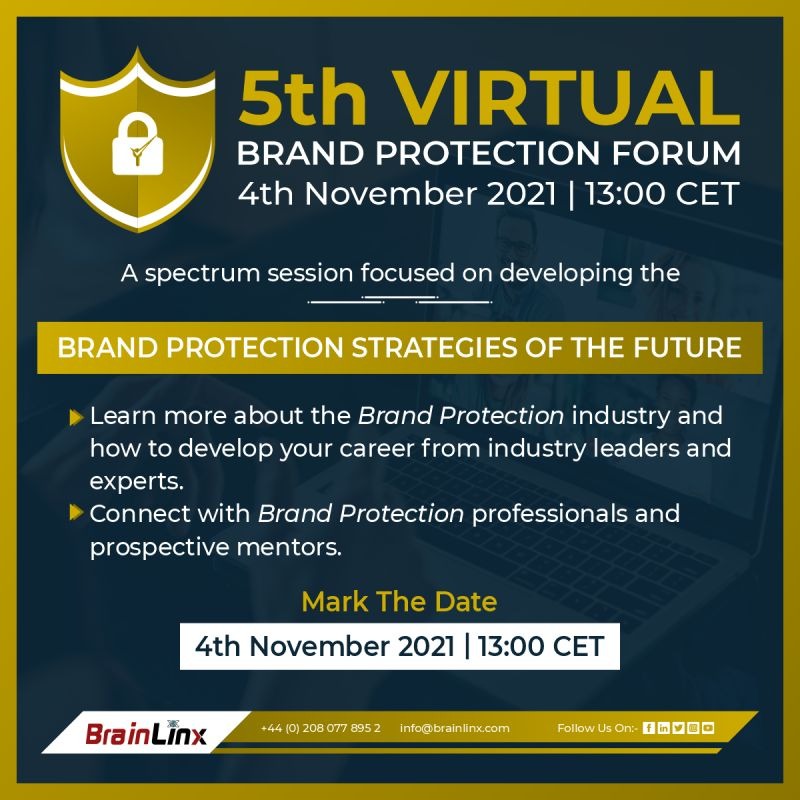 Industry Events (@industryevents) on Twitter photo It's not too late to register for the 5th Virtual Brand Protection Forum on 4 Nov. Join the executive platform to discuss the latest trends in the global brand protection industry.
industryevents.com/events/5th-virโฆ
<a href="/BrainLinx/">BrainLinx</a> #brand #intellectualproperty #cybersecurity #trade #retail #IP It's not too late to register for the 5th Virtual Brand Protection Forum on 4 Nov. Join the executive platform to discuss the latest trends in the global brand protection industry.
industryevents.com/events/5th-virโฆ
<a href="/BrainLinx/">BrainLinx</a> #brand #intellectualproperty #cybersecurity #trade #retail #IP