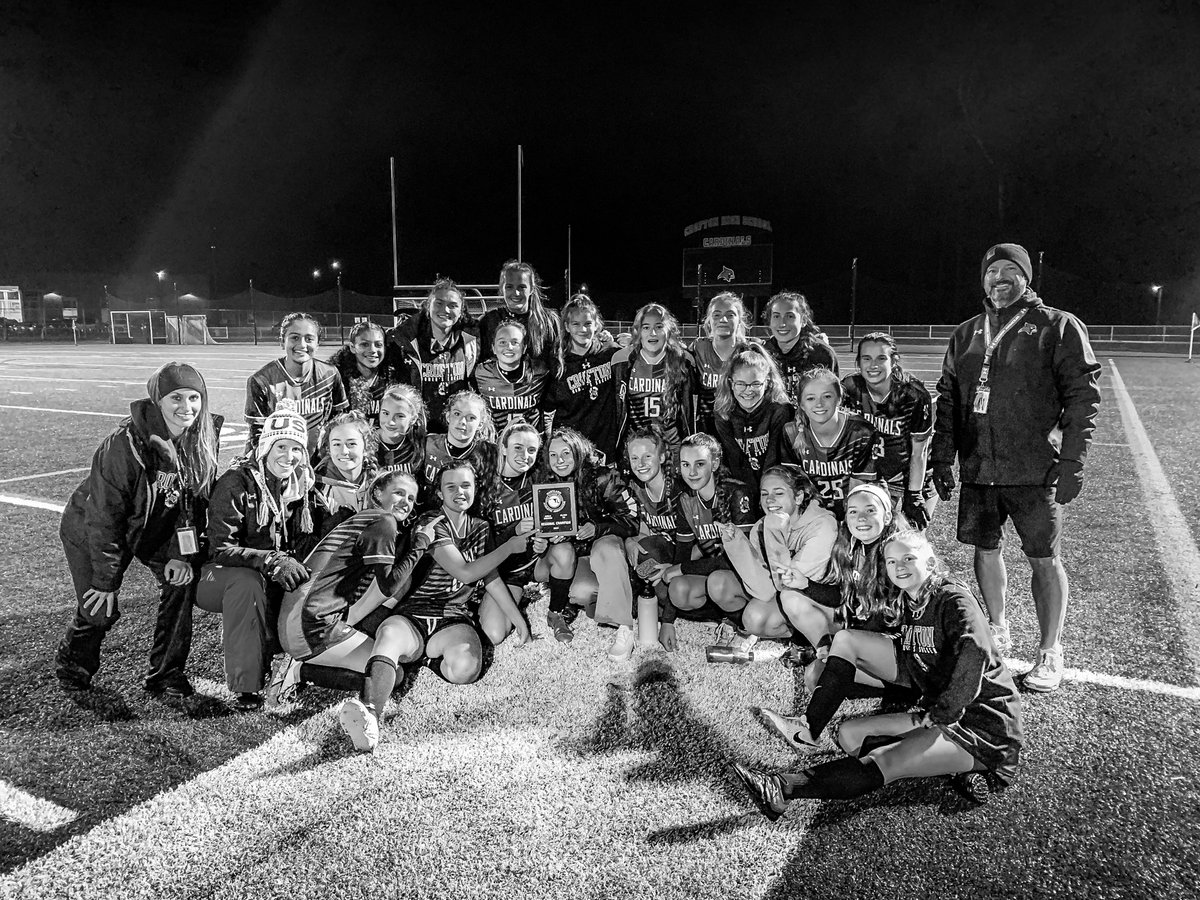 CHSWVSoccer's tweet photo. The @CroftonHsSports women's varsity soccer team secured their spot in the MPSSAA state 3A quarterfinals tonight with win against an incredibly well-coached Chesapeake side. Goals from Emily Wingeart, Meghan Piazza, &amp; Cassidy Nichols saw the Cards through 3-1. #TogetherCardsFly https://t.co/nVR9xkELC9