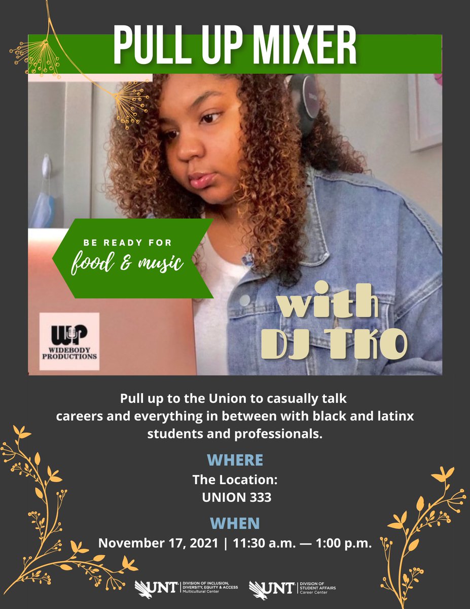 Music provided by yours truly 🥰!! Make sure y’all come out on November 17th for free food and a chance to connect with some great career coaches at UNT💚💚💚 Union 333