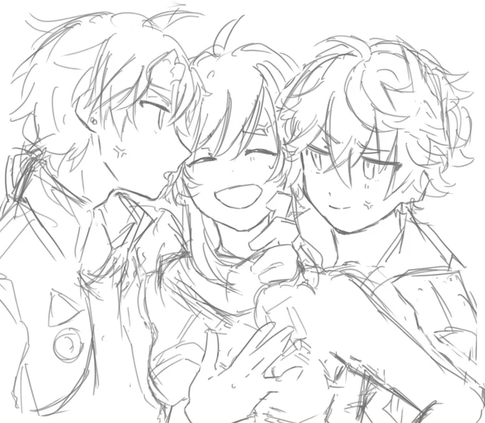トーマでないし😭
皆さんは主人公どっちの受け好きですか?自分は描いててどっちも好きでした
トーマとタルに取り合ってて欲しいラフ
#原神 
#タルタリヤ 
#トーマ 
#thoma 
#childe 
#tartaglia 