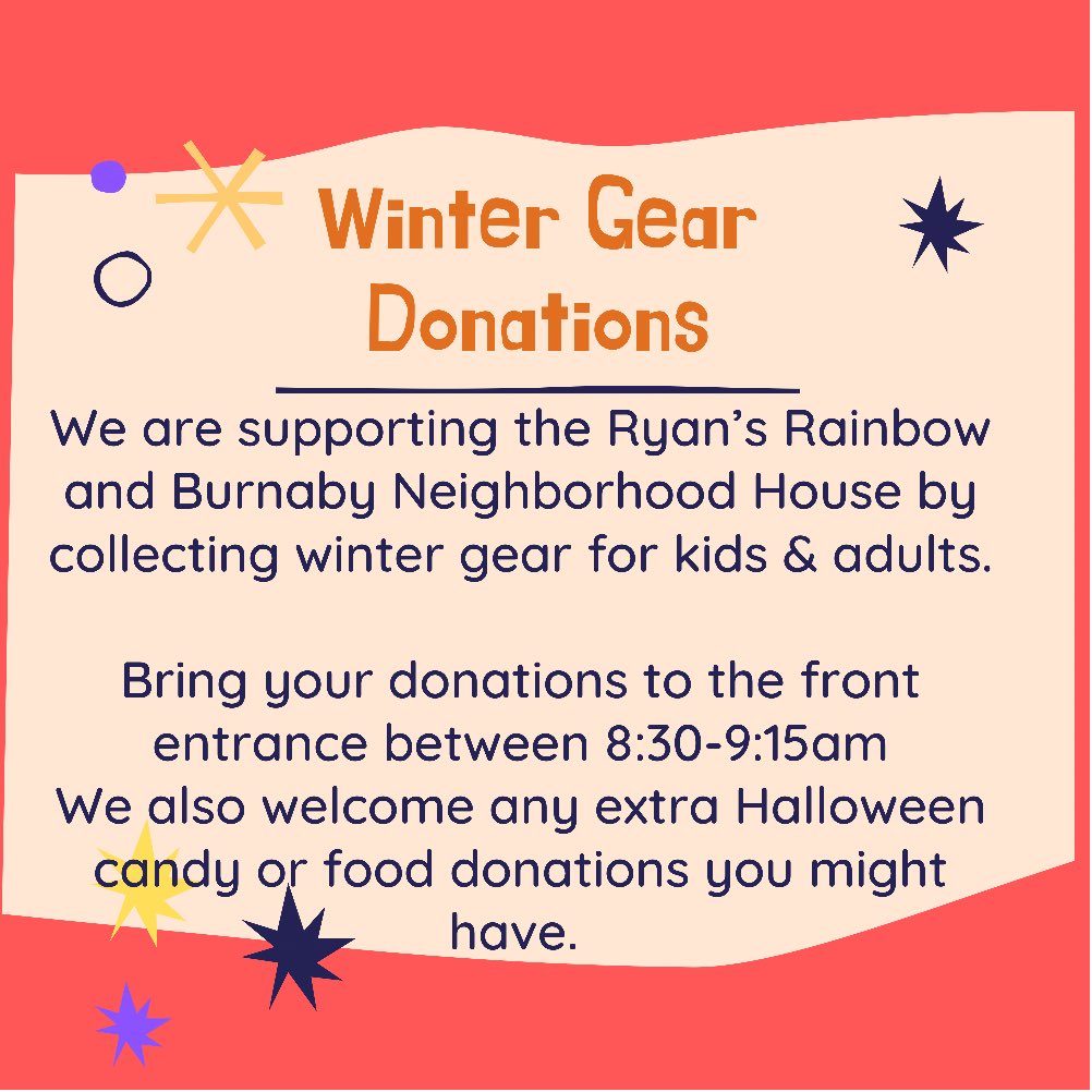 PAC_Aubrey's tweet photo. Happening Wed, Nov 3! Please bring freshly-washed and good condition coats, snow pants, boots (rain and snow), toques, ear-muffs, mittens, gloves, scarves, vests, and warm socks and sweaters, in all sizes for kids and adults. Drop off is between 8:30-9:15am at the front entrance https://t.co/dMwgu7WDp6