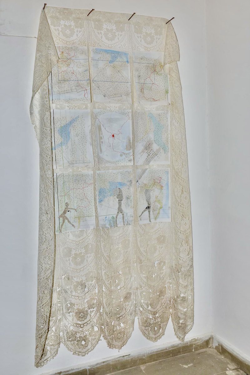 artimos1's tweet photo. "as east is from west," my work for @biennalelarnaca (13 oct ~ 26 nov) #mixedmedia #stitching #recycling #contemporaryart #contemporaryartist #pandemicart #lockdownart #politicalart #larnacabiennale #limitlesslimits #cyprusart #artevents #exhibition #internationalart https://t.co/kPdoRvaAXF