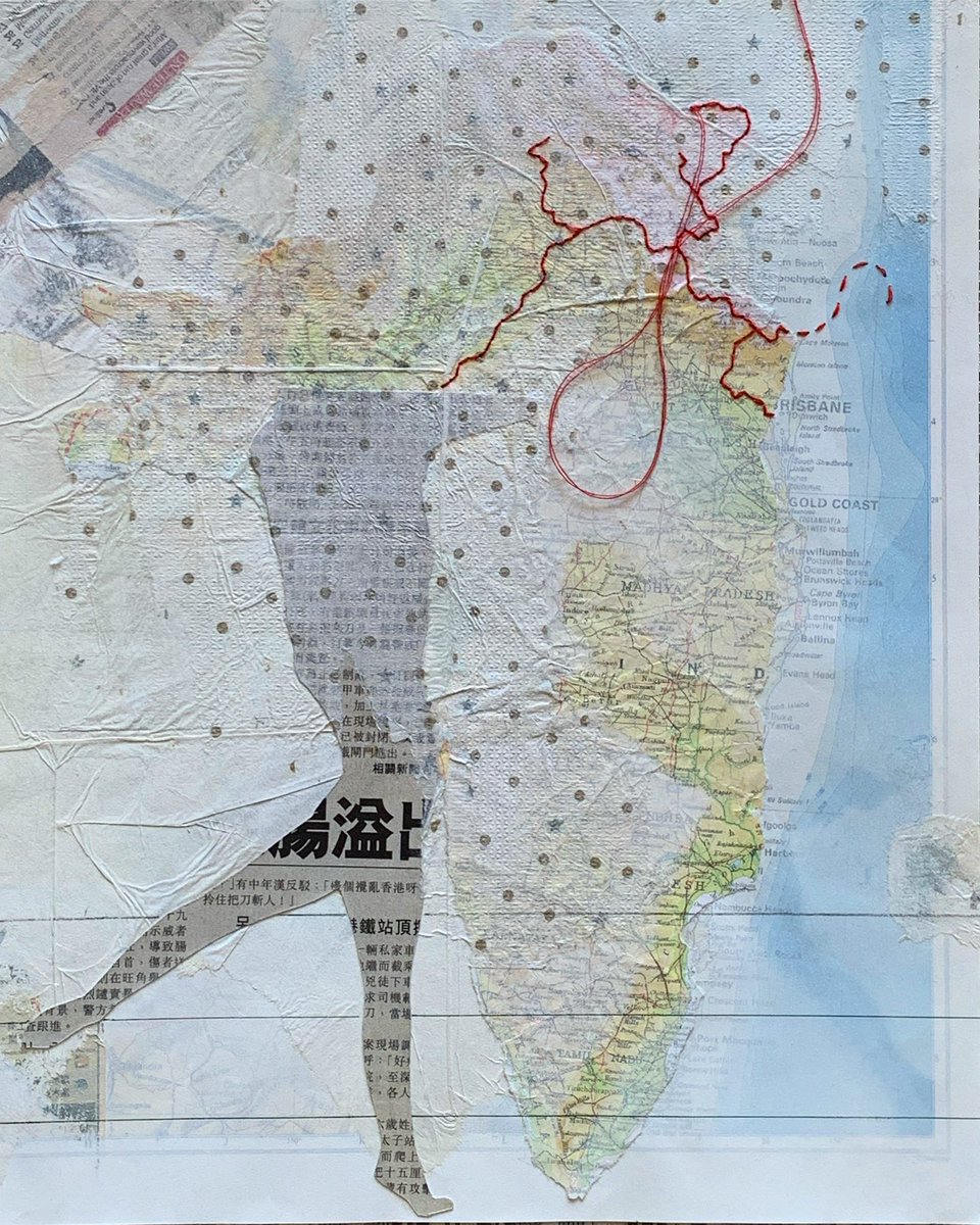 artimos1's tweet photo. "as east is from west," my work for @biennalelarnaca (13 oct ~ 26 nov) #mixedmedia #stitching #recycling #contemporaryart #contemporaryartist #pandemicart #lockdownart #politicalart #larnacabiennale #limitlesslimits #cyprusart #artevents #exhibition #internationalart https://t.co/kPdoRvaAXF