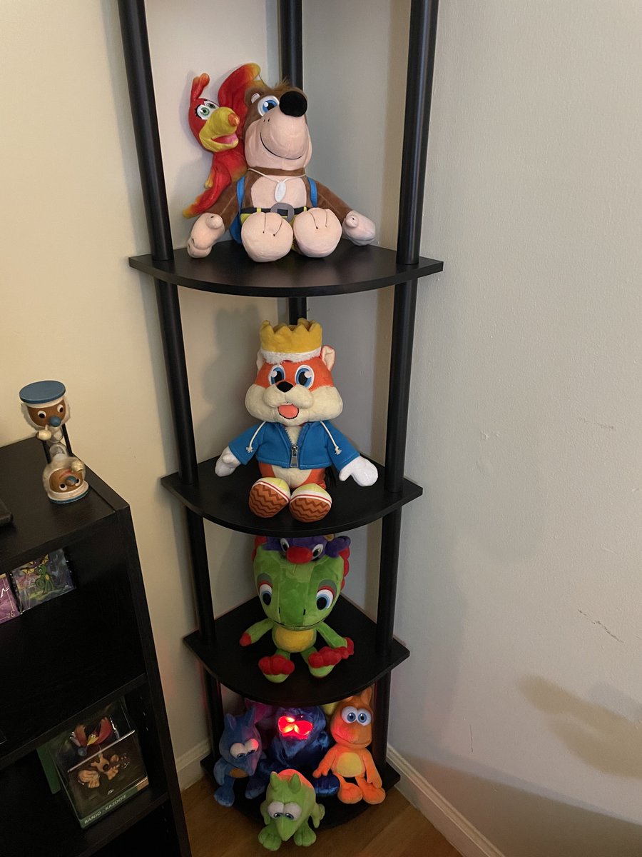 The Banjo & Kazooie, Conker, Yooka & Laylee, and Jinjonator and the Jinjo plushes from Fangamer.