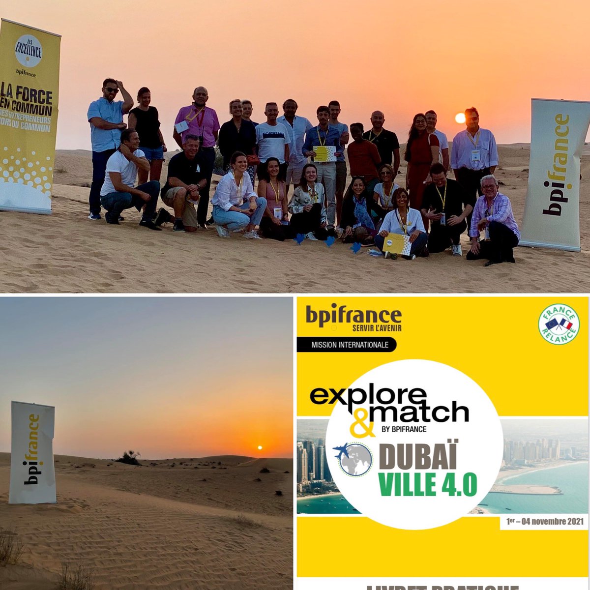 FabienneBlineau's tweet photo. Explore&Match Dubaï Ville 4.0 by @Bpifrance avec @CCI_France_UAE 🇦🇪
12 #entreprises 🇫🇷 #lesexcellence #expositionuniverselle #mobilité 🚄 #développementdurable ♻️
dîner Grande Émulsion #lesexcellence ds le désert au Camp Nara Escape🌵#partagesdexperience #misesenrelation 🇫🇷🌏 https://t.co/acvEh3YLNU