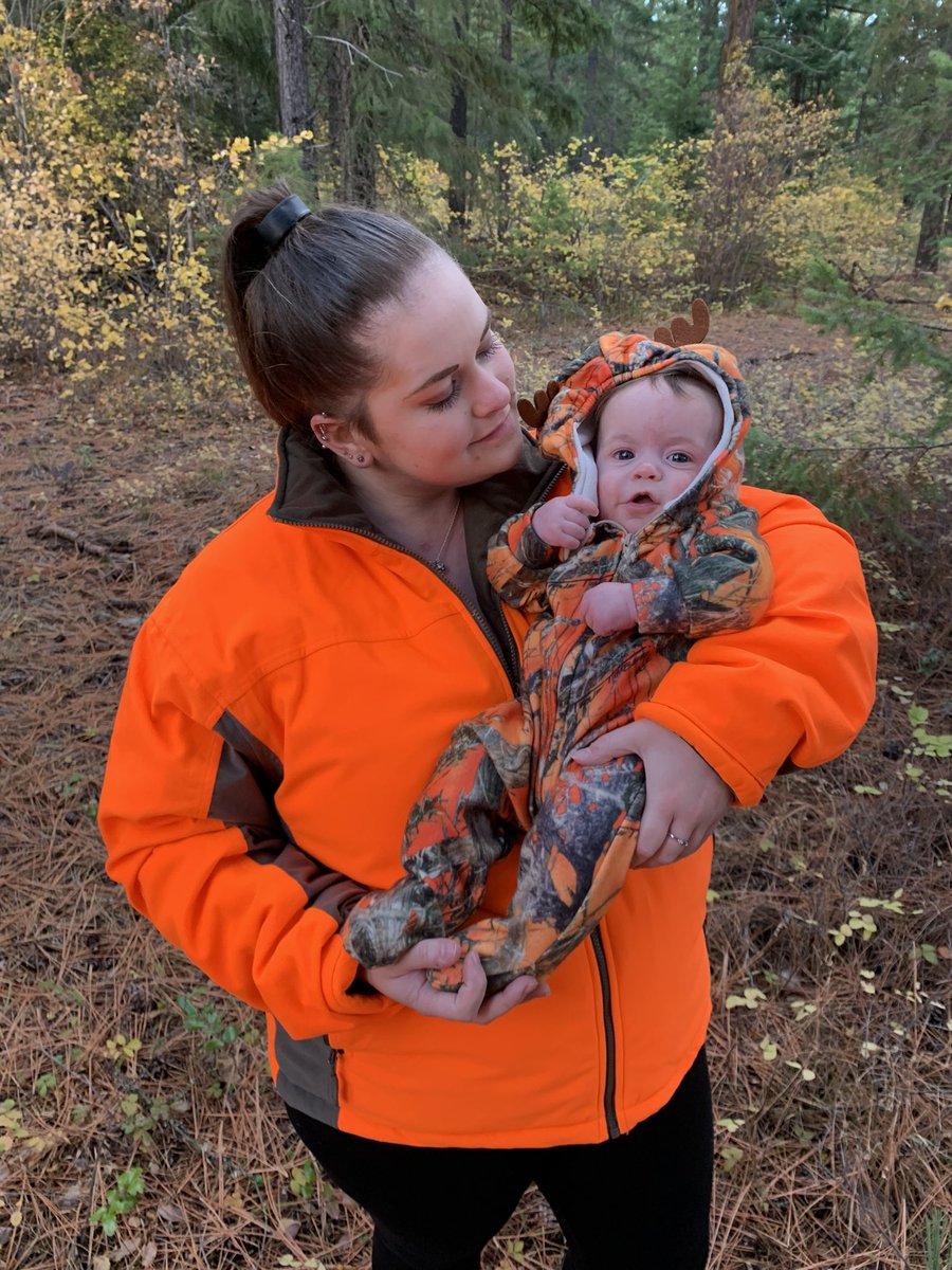 Backwoodsbunny's tweet image. My boy🧡 #firsthuntingtrip #boymom