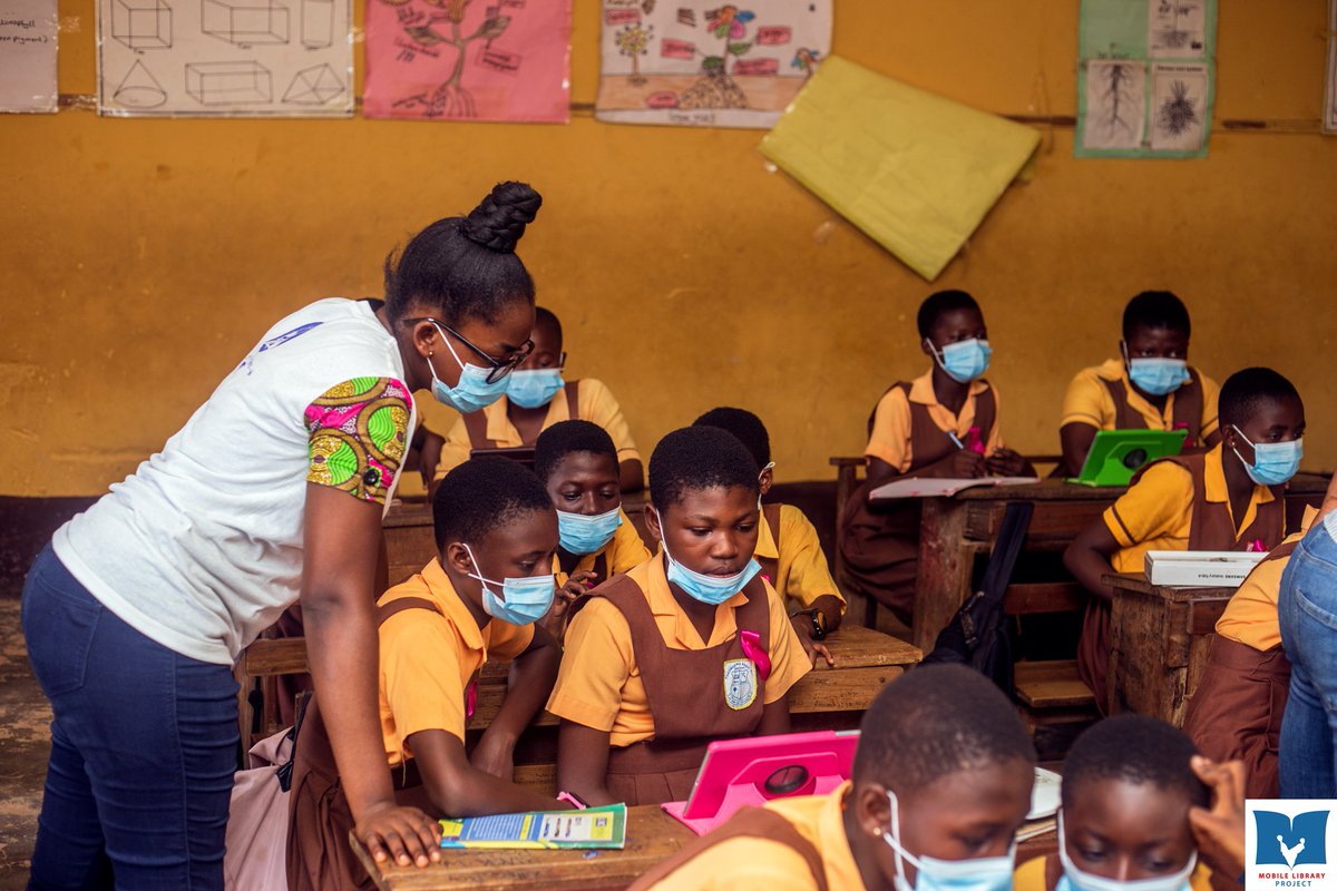 Boa_Daakye's tweet photo. Ensuring that all children have access to basic literacy skills is the priority of @MobileLibraryP1.

Our #MobileLearningLab session is helping to bridge the digital divide.

Thanks to @Camfed and @60milliongirls for supporting us with these tablets and the #RACHEL.

#edtech https://t.co/CsQqotscKI