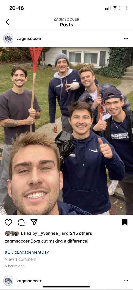 NCAA student-athletes had a day free of athlete activities to take time to focus on civic engagement. For us zags that meant community service leaf taking, packing lunches for second harvest, sending letters to healthcare workers, and registering to vote!! <a href="/Div1SAAC/">Division I SAAC</a>