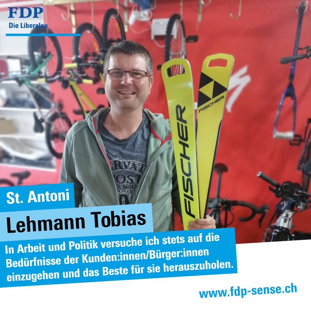 FdpSense's tweet photo. Lehmann Tobias ist Organisator des Krebsliga-Match Stars for Life, wohnhaft in St. Antoni und Grossratskandidat für die FDP Sense https://t.co/1Py4fFUn4H #grossrat #wahlen #sensebezirk #fdpsense https://t.co/myBwB9nxTQ