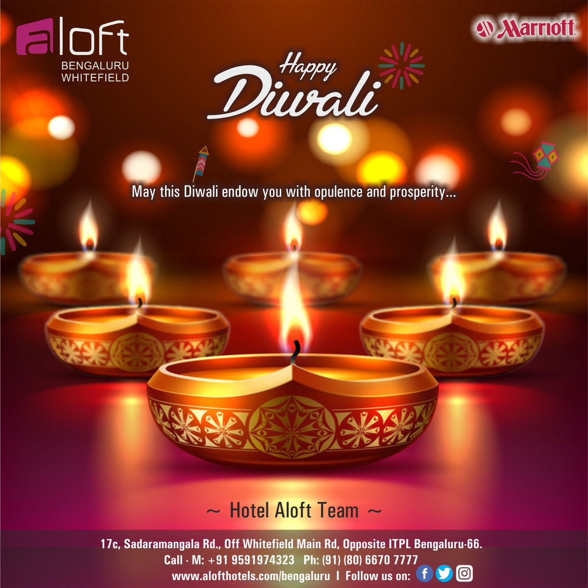 BengaluruAloft's tweet photo. Aloft Bengaluru Whitefield wishes all a Very Happy Diwali!
#Diwali #diwalivibes #alofthotels #MarriottInternational #whitefieldbangalore https://t.co/1EtMSQwhUB