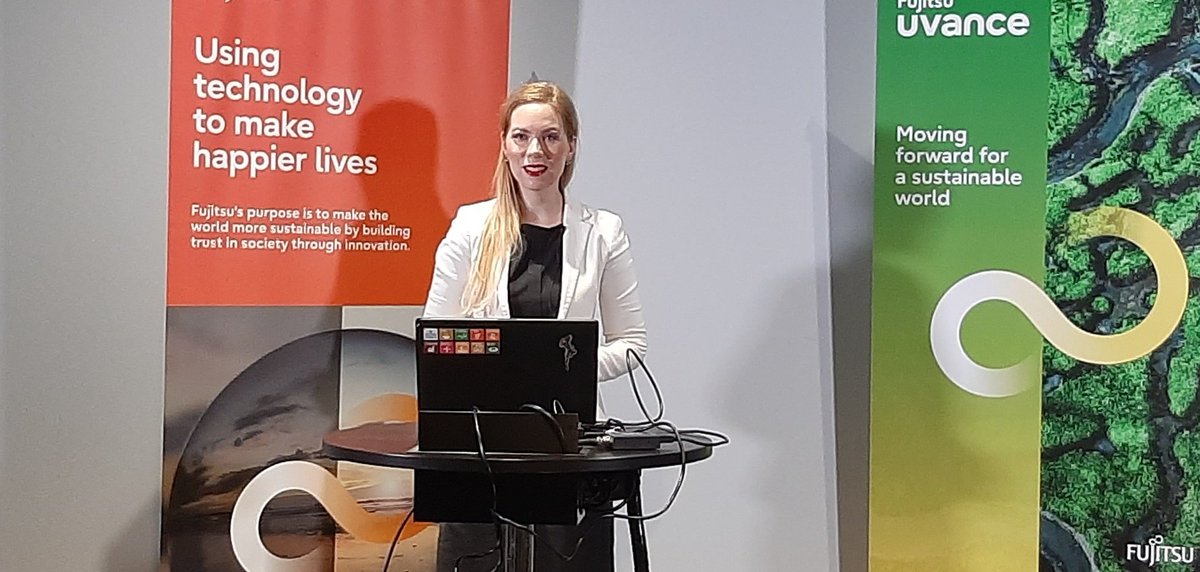 Fujitsu_FI's tweet photo. Our webinar with @womenintechfi is about to begin! @IlonaYlinampa will chair the discussion on how #AI can help prevent #youthexclusion and support #childrensrights. https://t.co/DpCXbLKpIu