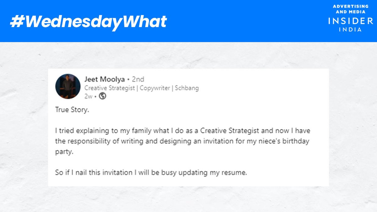 admediainsider's tweet photo. #WednesdayWhat | The Dilemma of a Creative Strategist. Can you relate? 😂

(Credits: Jeet Moolya/LinkedIn)

#Advertising #Career #Marketing #Agency https://t.co/usdFR5FGat