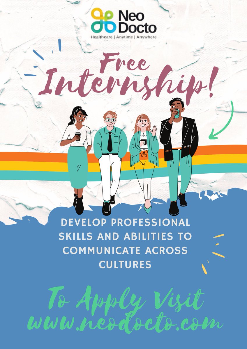 Ericdreams1's tweet photo. @hosei_pr 
Internship Openings at NeoDocto.
https://t.co/1qHWtNZcbd
Internship Program Fee: FREE
Duration of internship: 2 to 6 Months
Working days: Monday to Friday
Work Location: Remote
Work Timings: Flexible
If you are interested open this form: https://t.co/pPXB5pDsBb https://t.co/23ckocUGAt