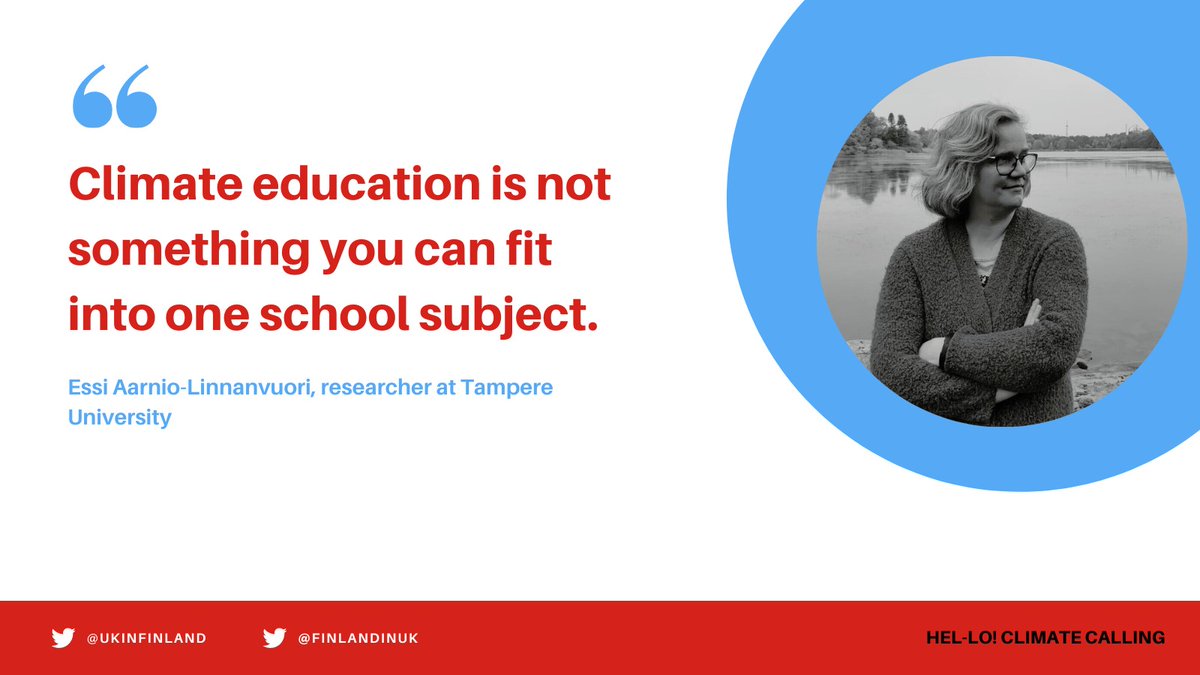 ukinfinland's tweet photo. The 2nd season of #HelloClimateCalling our podcast with @finlandinuk launches today! ๐
#ClimateEducation expert @aarniolinna @TampereUni_EDU discusses #climatechange, life-long learning & much more.
Listen in ๐ง https://t.co/usNW09iZTu
#COP26 #ilmastonmuutos https://t.co/VDciOINIqJ