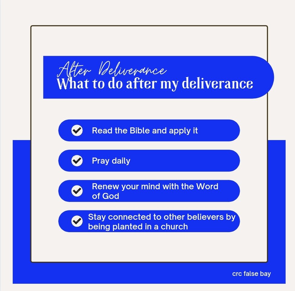 CRCFalseBay's tweet photo. It's important for us to continue in our relationship with God after deliverance. We need to retain our deliverance by renewing our mind with the Word of God &amp; change our confession by speaking the Word of God. The enemy has been cast out, now we have to keep him out! https://t.co/kV7IRznmBM