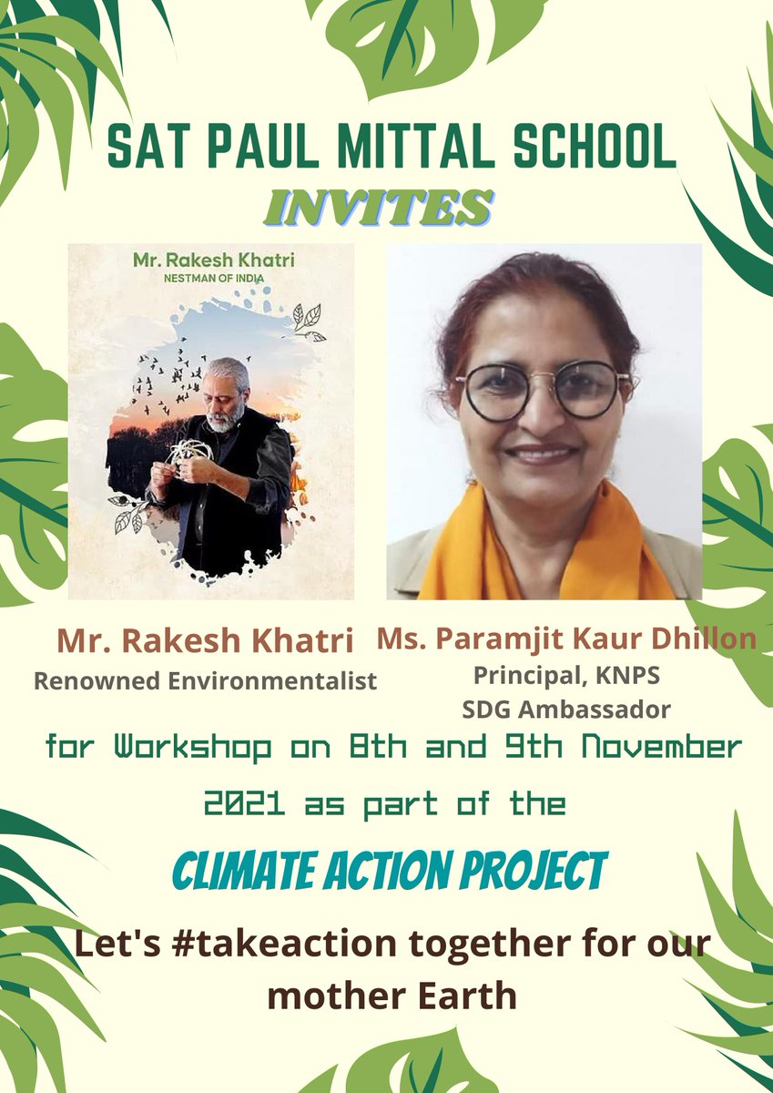 <a href="/Sat_Paul_Mittal/">SatPaulMittalSchool</a> invites Mr Rakesh Khatri and <a href="/pkdhillon08/">ParamjeetKaurDhillon</a> to senstize students of Grade II - V about  #TakeAction  #ClimateAction <a href="/ClimateActionED/">Climate Action Project</a>
 #CAP2021 in Week 4  <a href="/zelfstudie/">koentimmers</a> <a href="/JenWilliamsEdu/">Jennifer Williams</a> <a href="/msbhupinder/">Bhupinder Gogia</a> <a href="/KovleenMiddha/">Kovleen Middha</a>