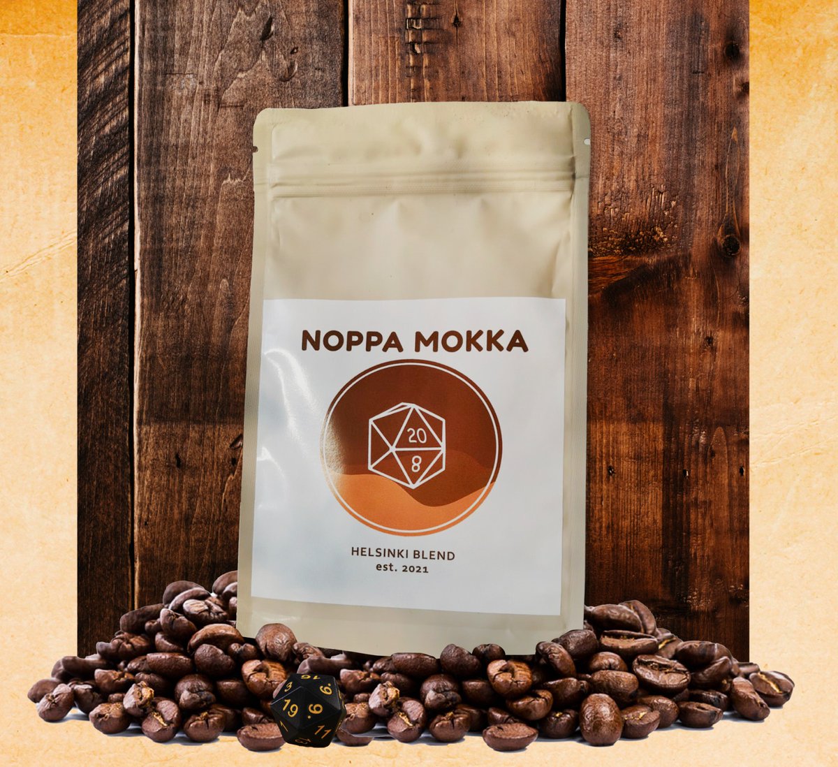 CafeBoardgameFI's tweet photo. Café Boardgame now offers an exclusive coffee blend, Noppamokka, a smoothly delicious, handpicked mix of Brazilian and Ethiopian coffee beans. The blend has been designed in cooperation with a local roastery, Kahvi Charlotta. 

#coffee #Helsinki #kahvi #KahviCharlotta #Noppamokka https://t.co/h5QyAEhmCA