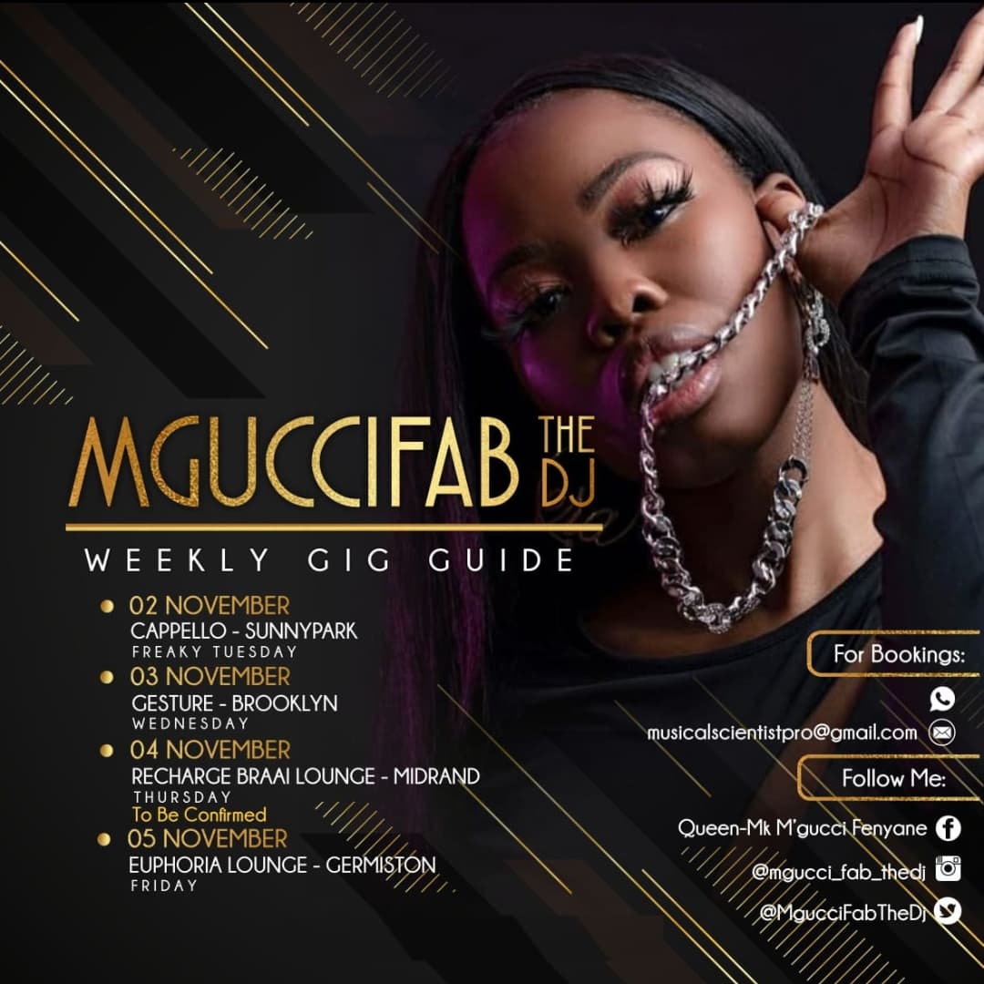 Mguccifabthedj's tweet photo. Gig Guide Swiftly in Progress
#Imadj #Mguccifabthedj #femalepowerhouse https://t.co/b1l12HconW